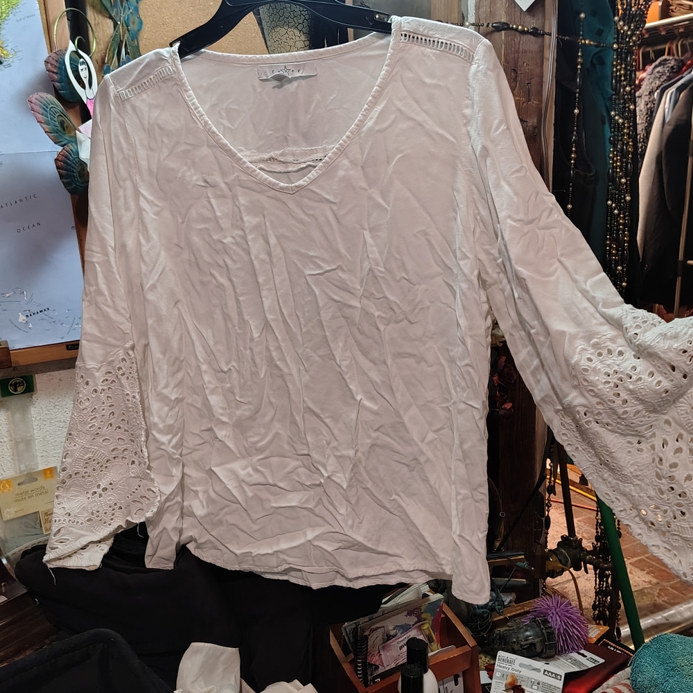 Fever White Lace Sleeve Blouse
